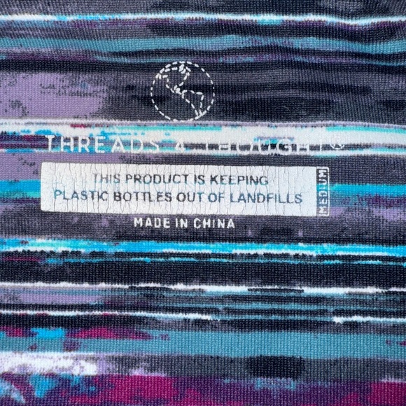 Threads 4 Thought Striped Thin Strap Crop Top /Sports Bra Med Orig $50 - Picture 5 of 5